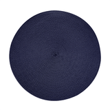 Jogo Americano Redondo Poliester Fresno Azul Marinho 38cm - Ela Decora