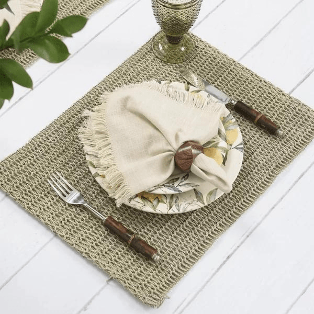 Jogo Americano Retangular Avulso Florença Natural 35cmx47cm - Ela Decora