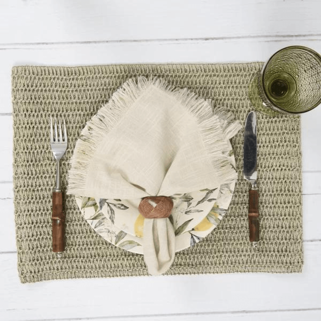 Jogo Americano Retangular Avulso Florença Natural 35cmx47cm - Ela Decora