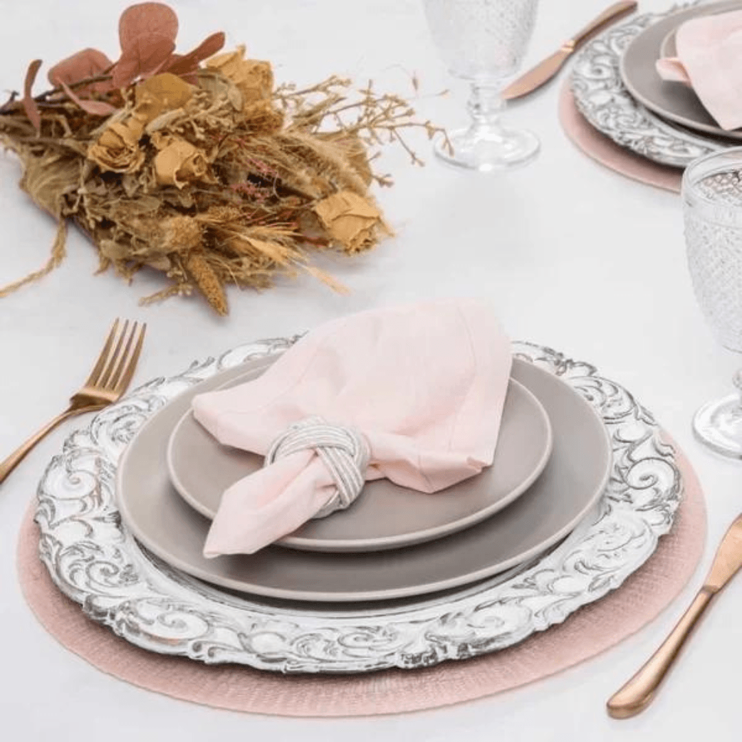 Jogo Americano Serenity Rosa 38cm - Ela Decora