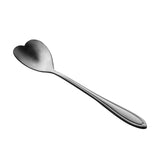 Jogo de 4 Colheres Aço Inox para Chá Heart Coração Ônix - 12,7 cm - Ela Decora
