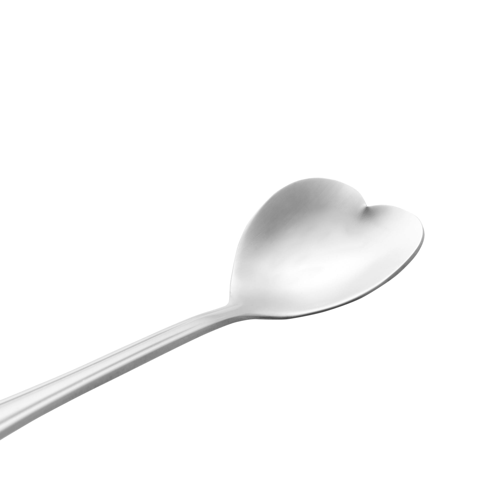 Jogo de 4 Colheres Aço Inox para Chá Heart Coração Prateada 12,7 cm - Ela Decora