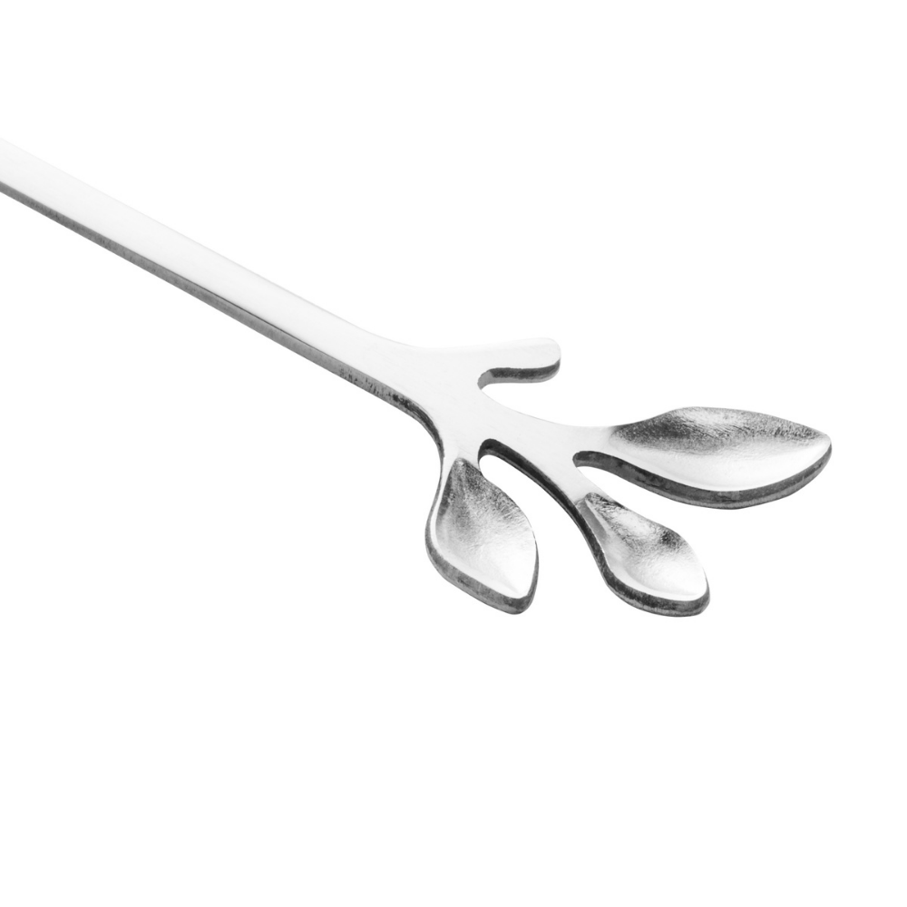 Jogo de 4 Colheres Aço Inox Para Chá Leaves Folhas - Ela Decora