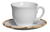 Jogo de 6 Xicaras para Café com Pires em Bambu Branco 100ml - Ela Decora
