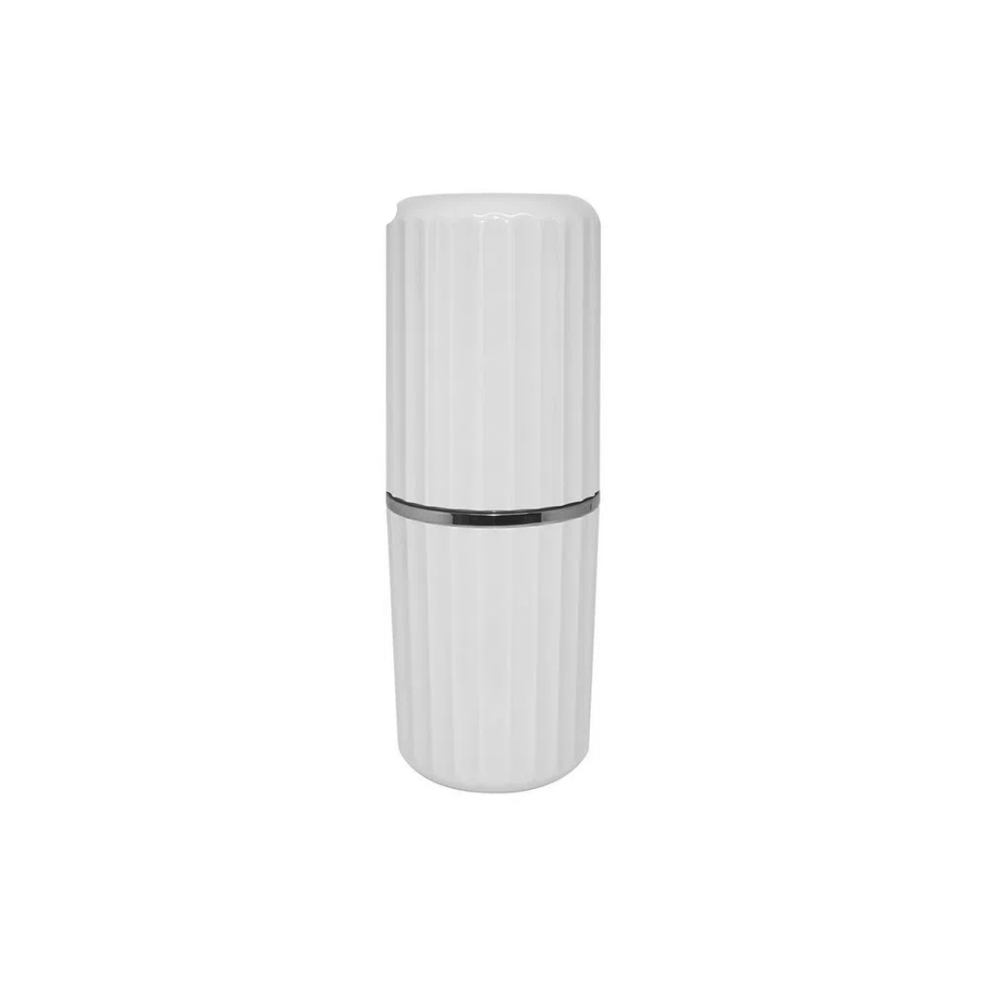 Jogo De Banheiro Porta Escova e Porta Sabonete Liquido Groove Branco - Ela Decora