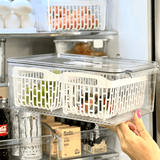 Jogo de Cesto Organizador de Geladeira Empilhável Dry 6,7 Litros 2 Peças - Ela Decora