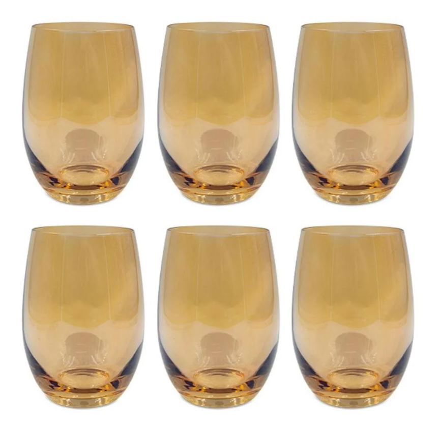Jogo de Copos de Vidro Champanhe 6 peças 520ml - Ela Decora