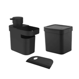 Jogo de Cozinha Trium Preto 3 Peças - Ela Decora