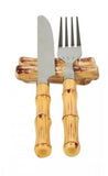 Jogo de Descanso para Talher em Bambu 4 Peças - Ela Decora