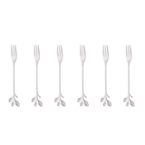 Jogo de Garfos para Aperitivo em Aço Inox Leaves 4 Peças - Ela Decora
