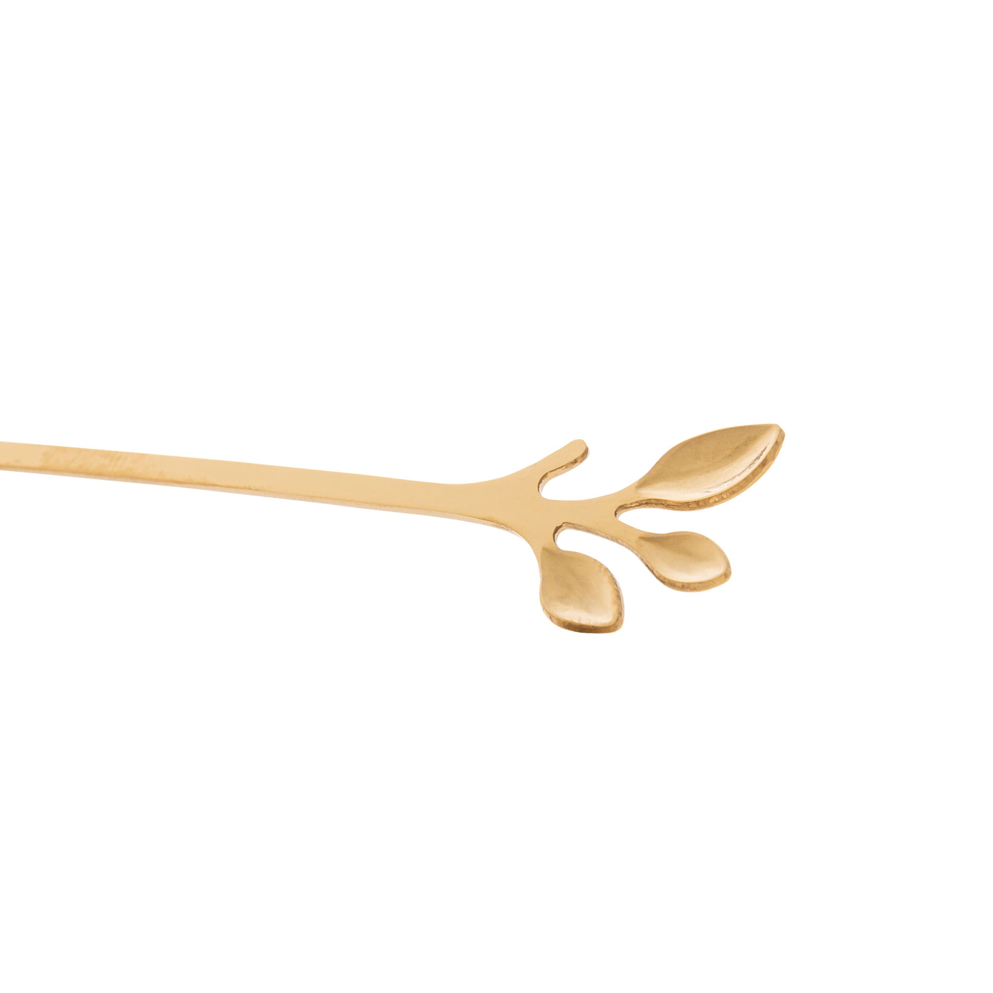 Jogo de Garfos para Aperitivo em Aço Inox Leaves Dourado 4 Peças - Ela Decora