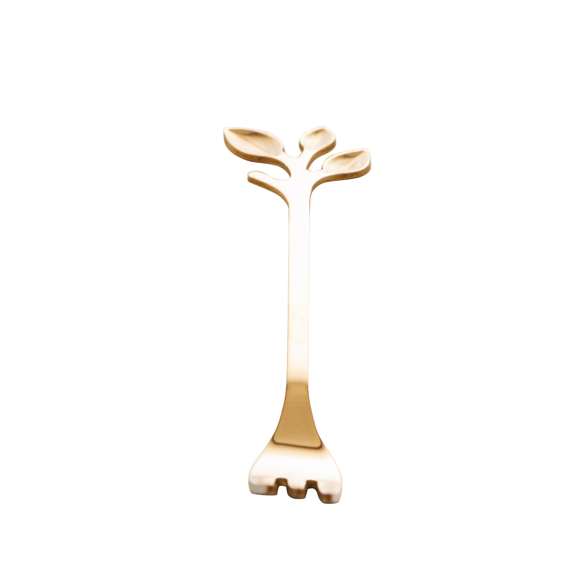 Jogo de Garfos para Aperitivo em Aço Inox Leaves Dourado 4 Peças - Ela Decora