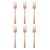 Jogo de Garfos para Bolo Aço Inox Pisa Rose Gold 6 Peças - Ela Decora