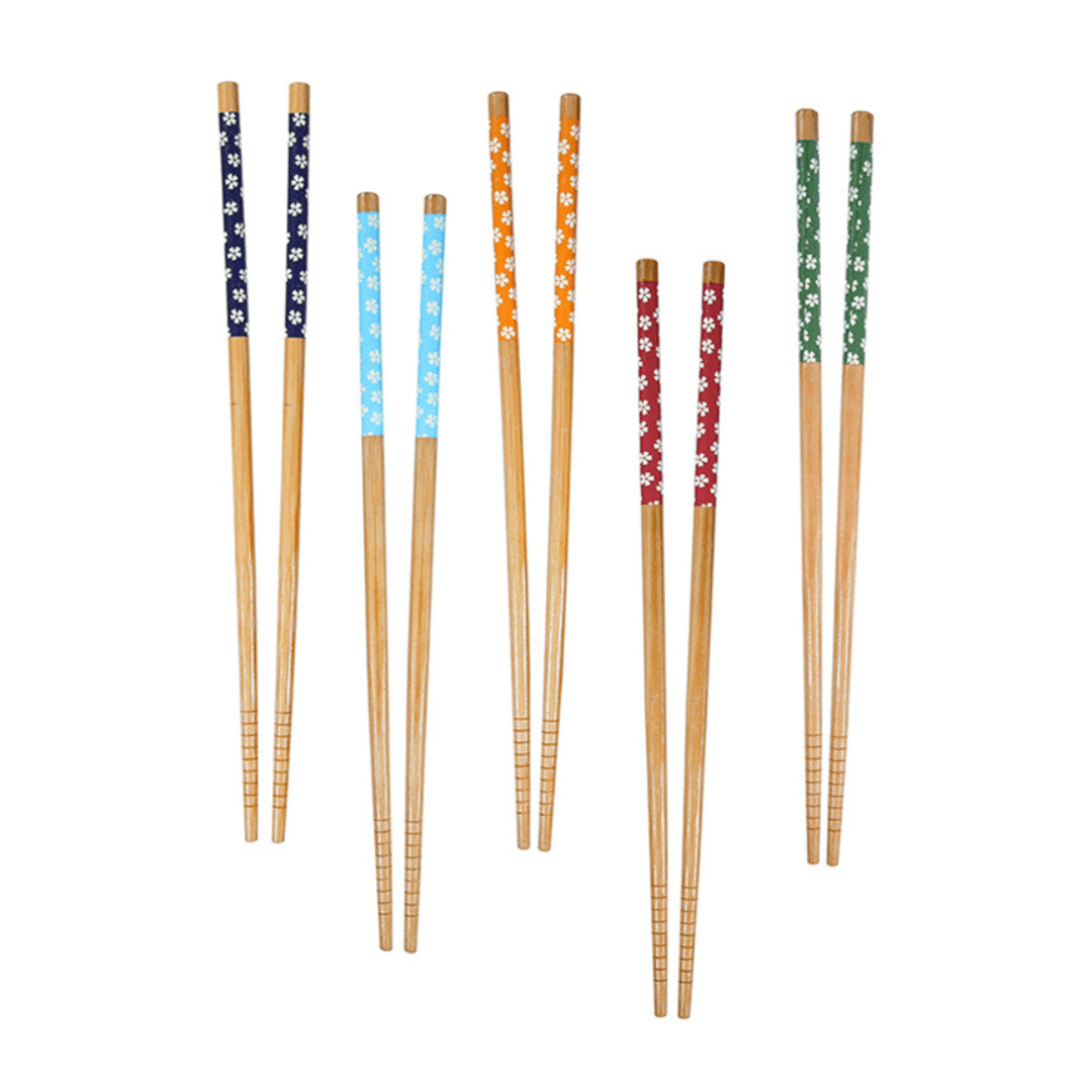 Jogo de Hashi 10 Peças Colorido 24cm - Ela Decora