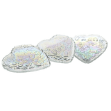 Jogo de Pratos Coração Vidro Furta - Cor Centro de Mesa - 17 cm - Ela Decora