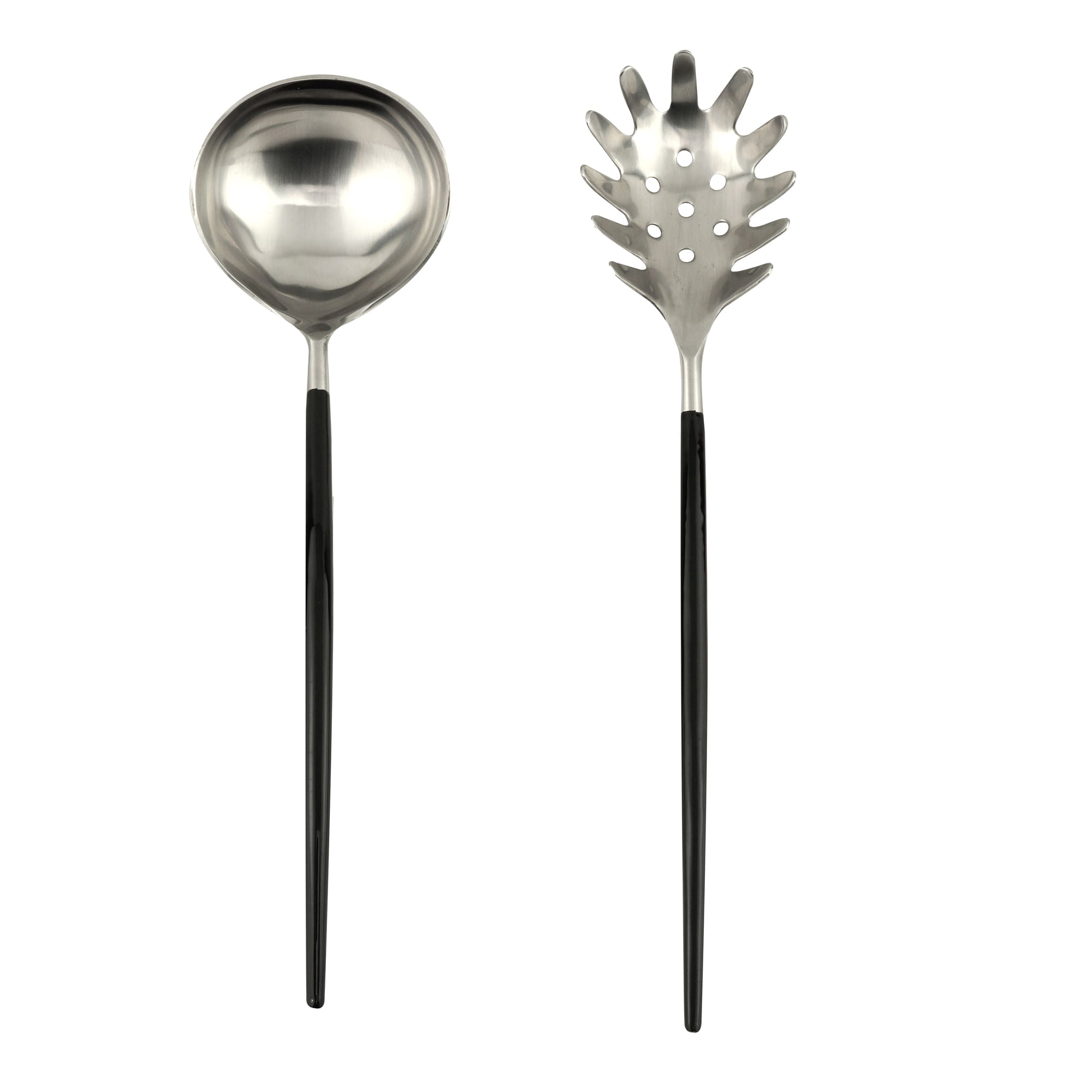 Jogo de Talheres 2 Peças para Servir Massas Aço Inox Preto - Ela Decora