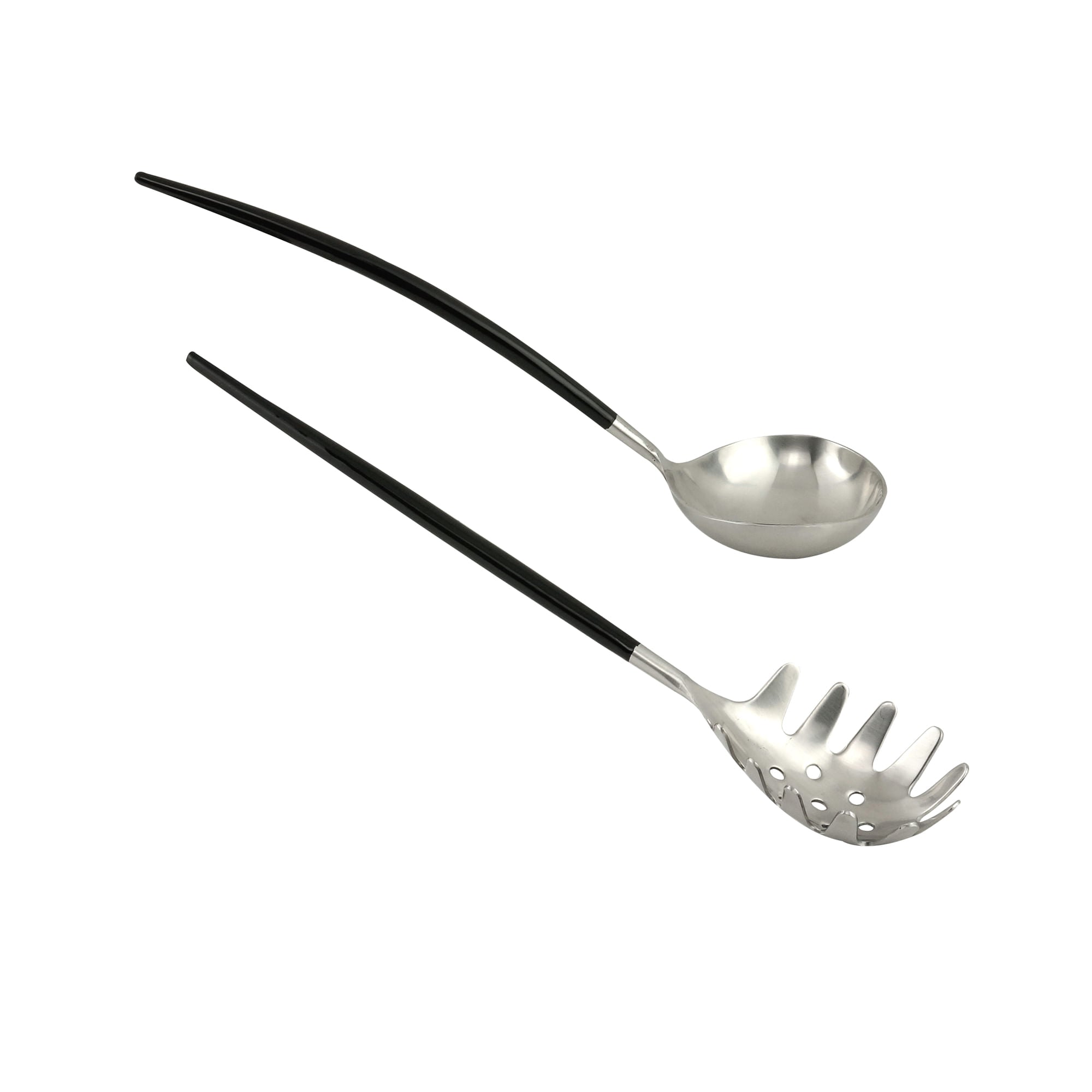 Jogo de Talheres 2 Peças para Servir Massas Aço Inox Preto - Ela Decora