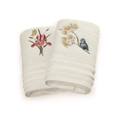Jogo de Visita Toalha de Lavabo Floreale em Algodão Branca 50cm x 30cm Embalagem Presenteável 2 Peças Trussardi - Ela Decora
