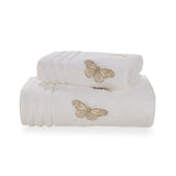 Jogo de Visita Toalha Lavabo e Toalha de Rosto Botanici em Algodão Branco Embalagem Presenteável 2 Peças Trussardi - Ela Decora