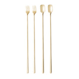 Jogo Mexedores de Drink Aço Inox Long Drink Champanhe 4 peças - Ela Decora