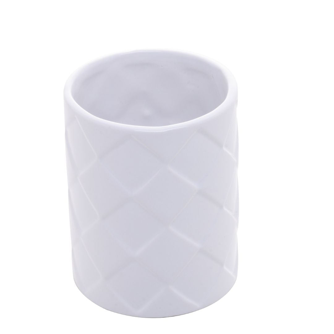 Jogo para Banheiro Acessórios Cerâmica Toulon Branco 3 Peças - Ela Decora