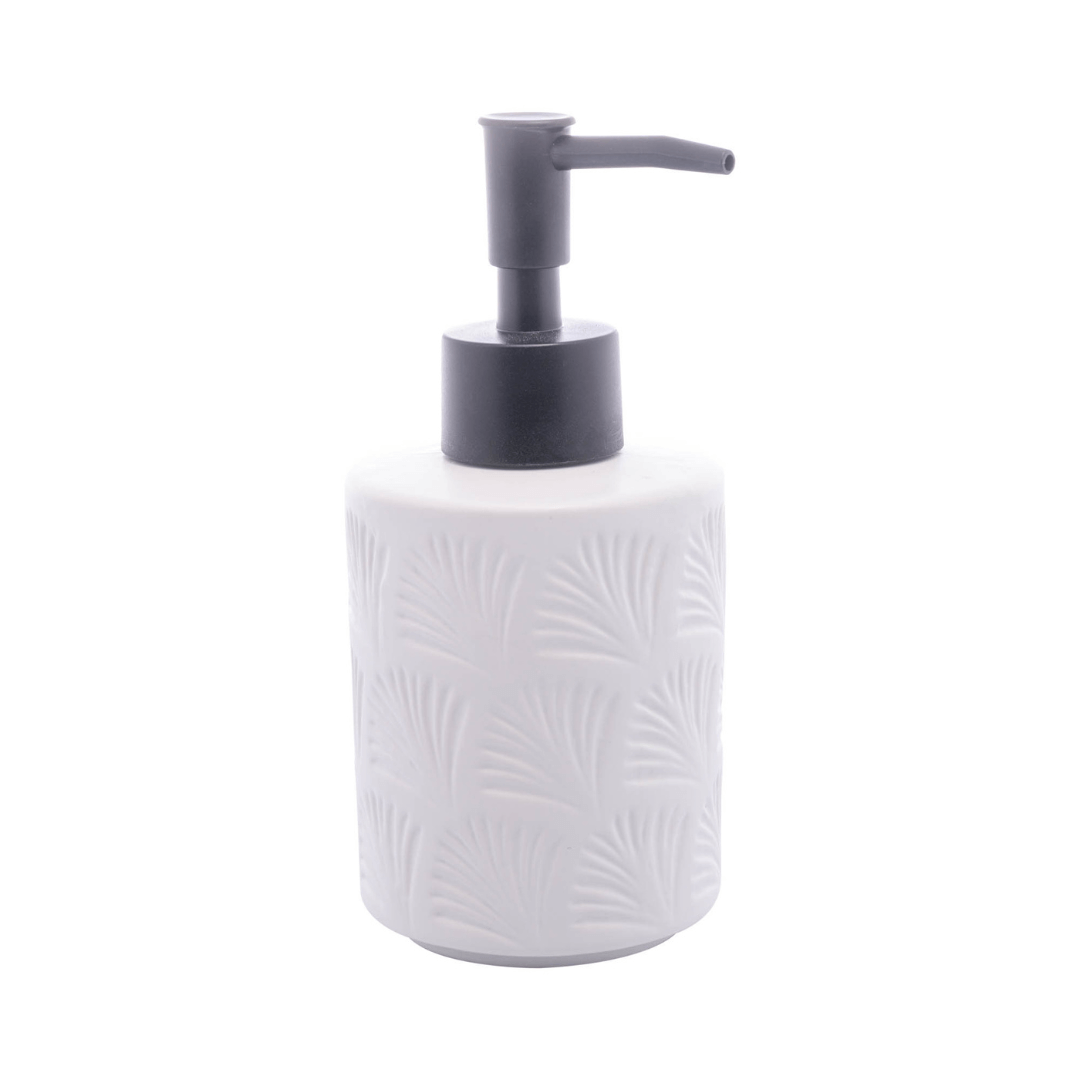 Jogo para Banheiro Leaf em Ceramica Branco 2 Peças - Ela Decora