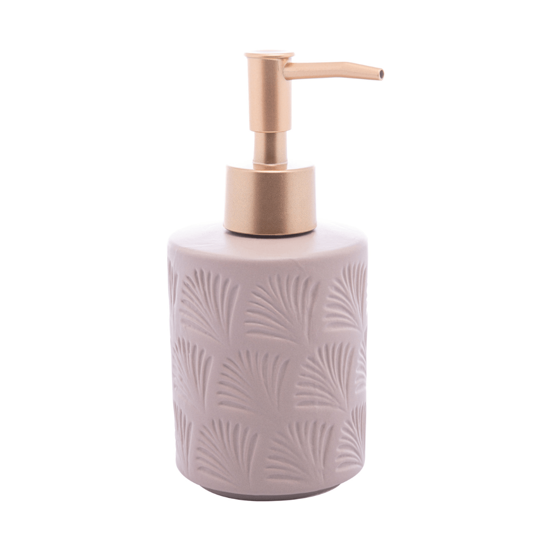 Jogo para Banheiro Leaf em Ceramica Nude 2 Peças - Ela Decora