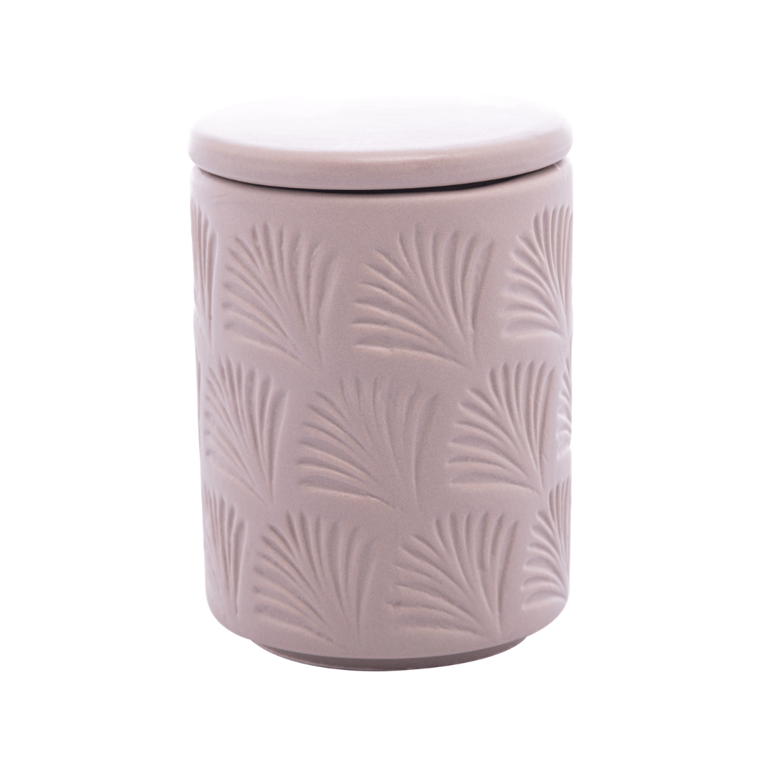 Jogo para Banheiro Leaf em Ceramica Nude 2 Peças - Ela Decora