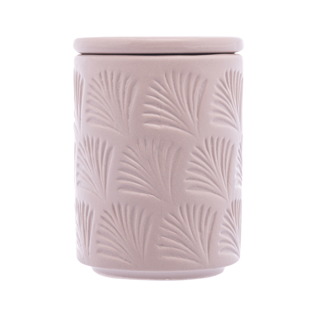 Jogo para Banheiro Leaf em Ceramica Nude 2 Peças - Ela Decora