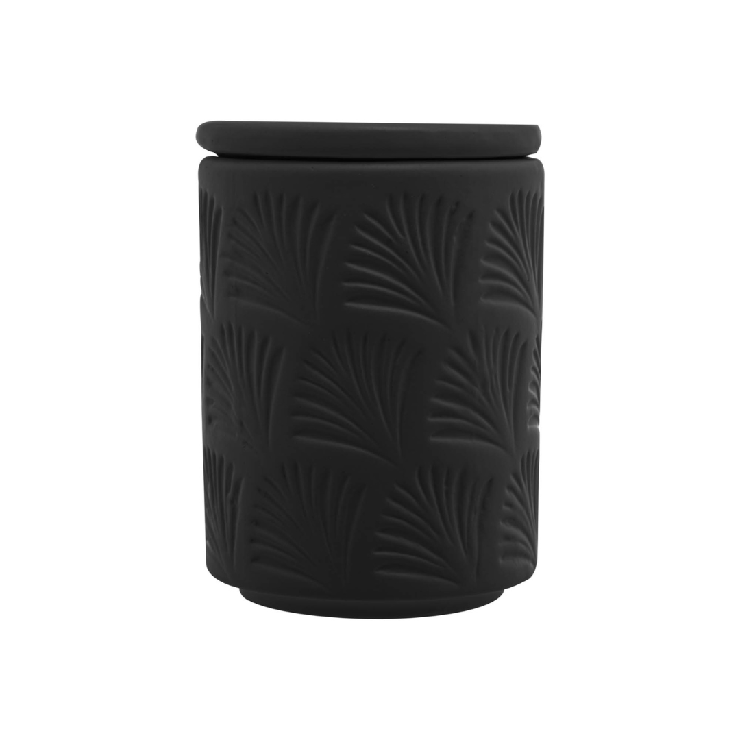 Jogo para Banheiro Leaf em Ceramica Preto 2 Peças - Ela Decora