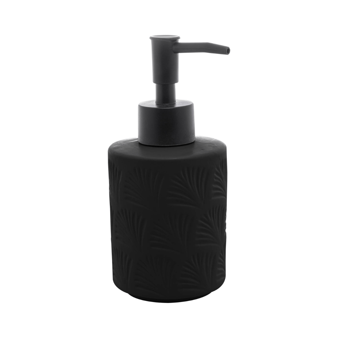 Jogo para Banheiro Leaf em Ceramica Preto 2 Peças - Ela Decora