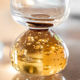 Jogo 6 Taças Champanhe Base Esfera Âmbar e Transparente 240ml