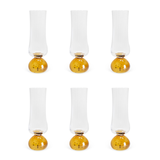 Jogo 6 Taças Champanhe Base Esfera Âmbar e Transparente 240ml