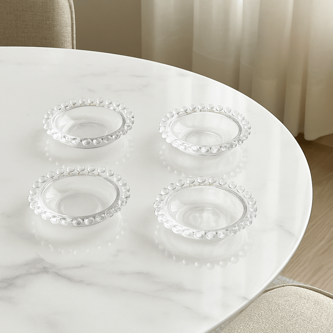 Jogo 4 Pratos Cristal Pearl 10cm