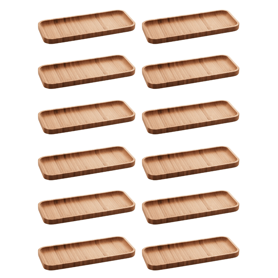 Kit 12 Bandejas de Bambu Hire 28cm - Ela Decora