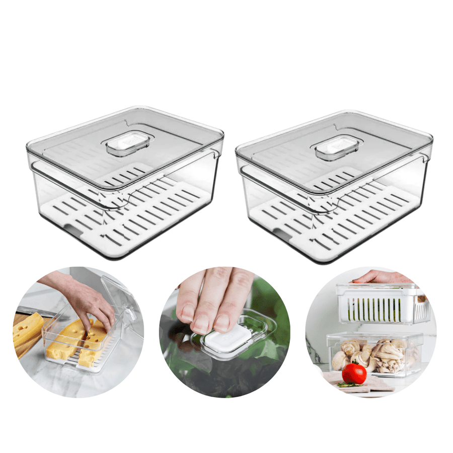 Kit 2 Organizadores Clear Fresh 2,2 Litros - Ela Decora