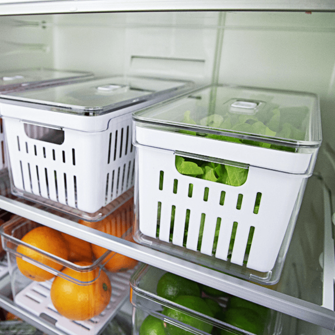 Kit 2 Organizadores Clear Fresh com Cesto 5 Litros - Ela Decora
