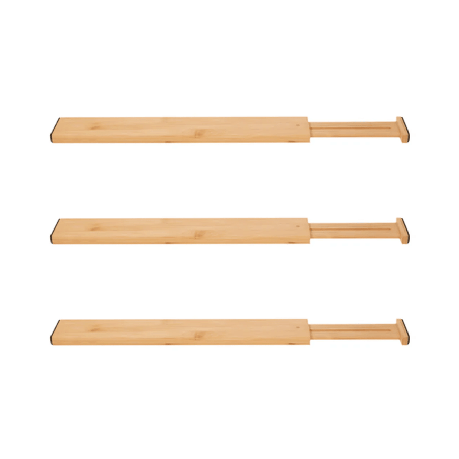 Kit 3 Divisórias de Gaveta Ajustável Super Resistente em Bambu - Ela Decora