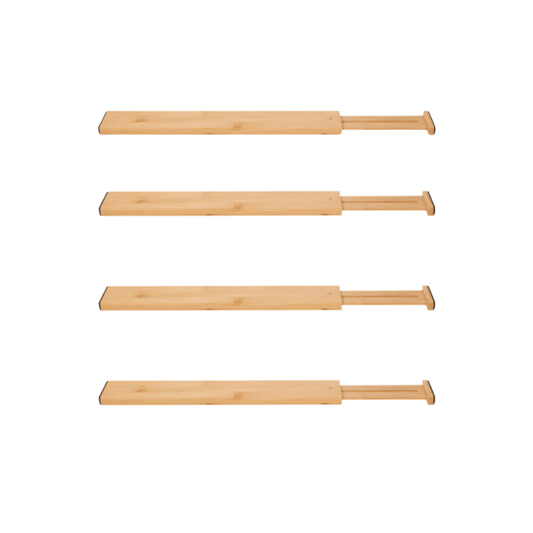 Kit 4 Divisórias de Gaveta Ajustável Super Resistente em Bambu - Ela Decora