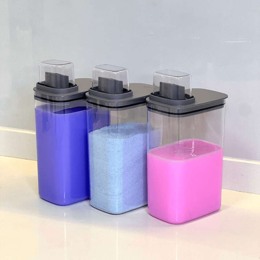 Kit 4 Potes Herméticos Flow Chumbo com Copo Medidor 2,3 Litros - Ela Decora