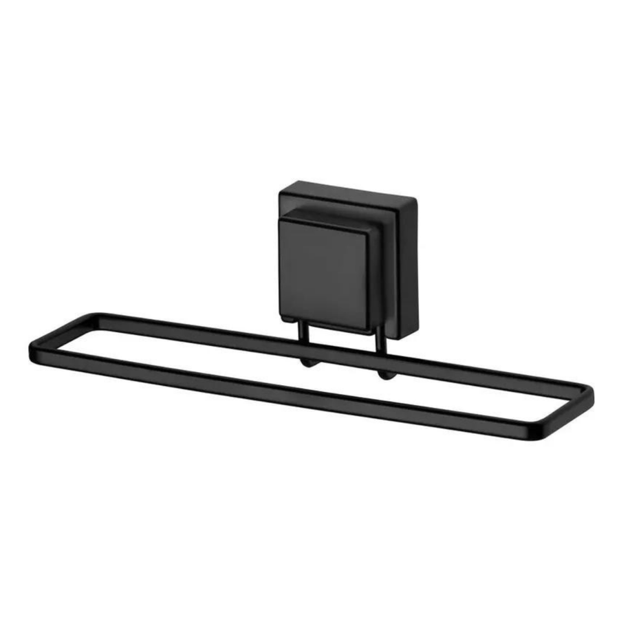 Kit Acessórios Banheiro Fixação Ventosa Preto Fosco 3 Peças - Ela Decora