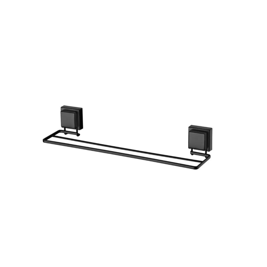 Kit Acessórios Banheiro Fixação Ventosa Preto Fosco 3 Peças - Ela Decora