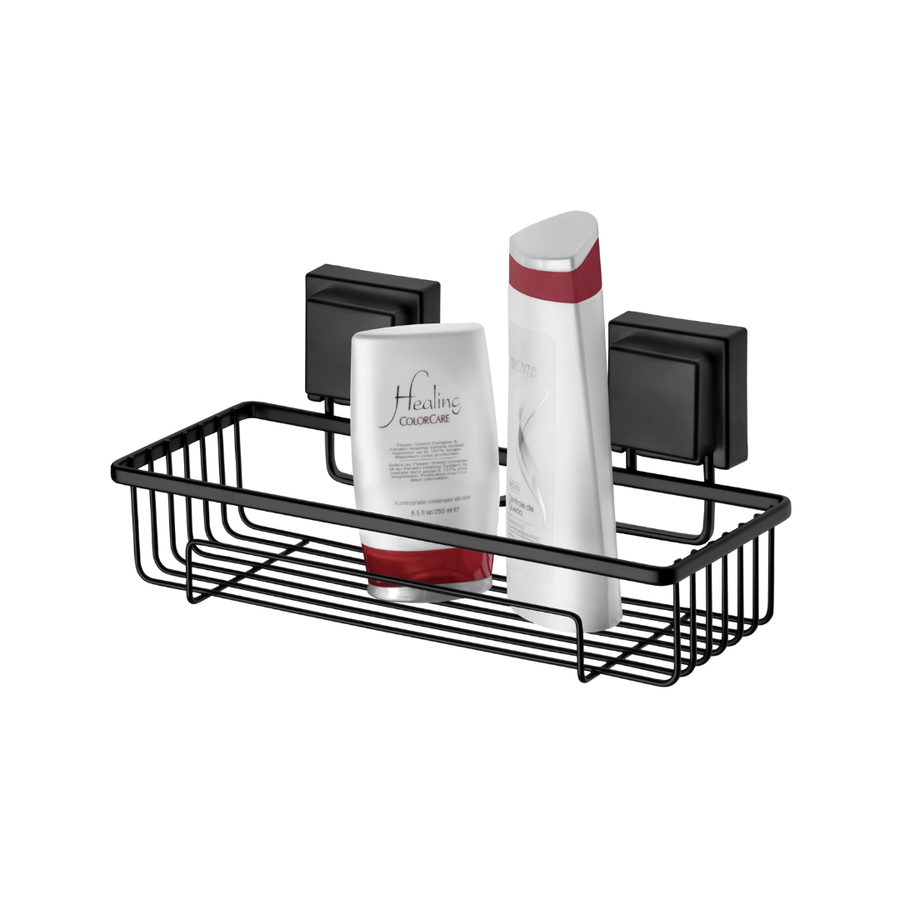 Kit Banheiro Acessórios Fixação Ventosa Preto Fosco 3 Peças - Ela Decora