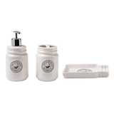 Kit Banheiro Conjunto Banho Pottery Branco 3 Peças - Ela Decora