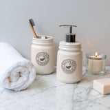 Kit Banheiro Conjunto Banho Pottery Branco 3 Peças - Ela Decora