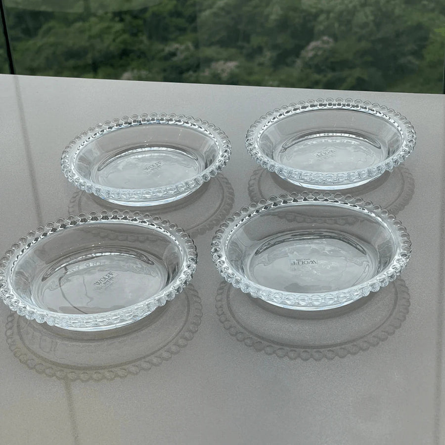 Kit Boleira e Jogo de Pratos Cristal Pearl 5 Peças - Ela Decora