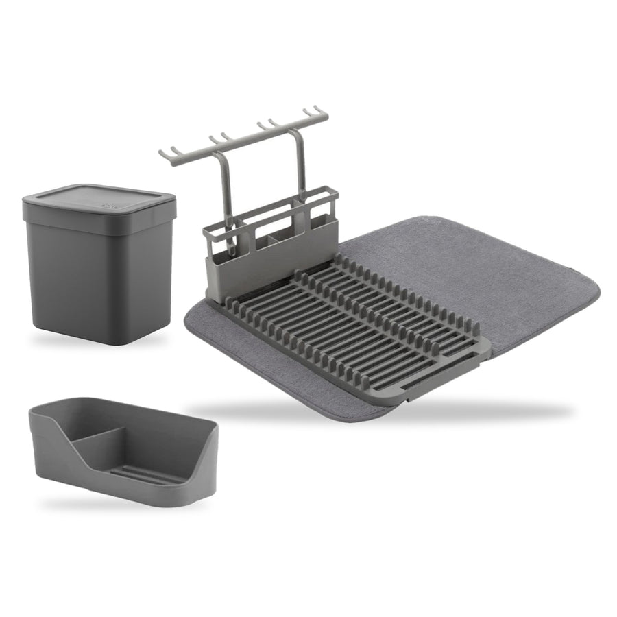 Kit Cozinha Organizada Cinza Chumbo 3 Peças - itens do kit
