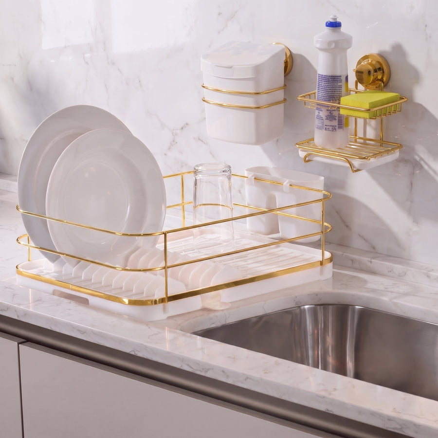 Kit Cozinha Organizada Dourada 3 Peças