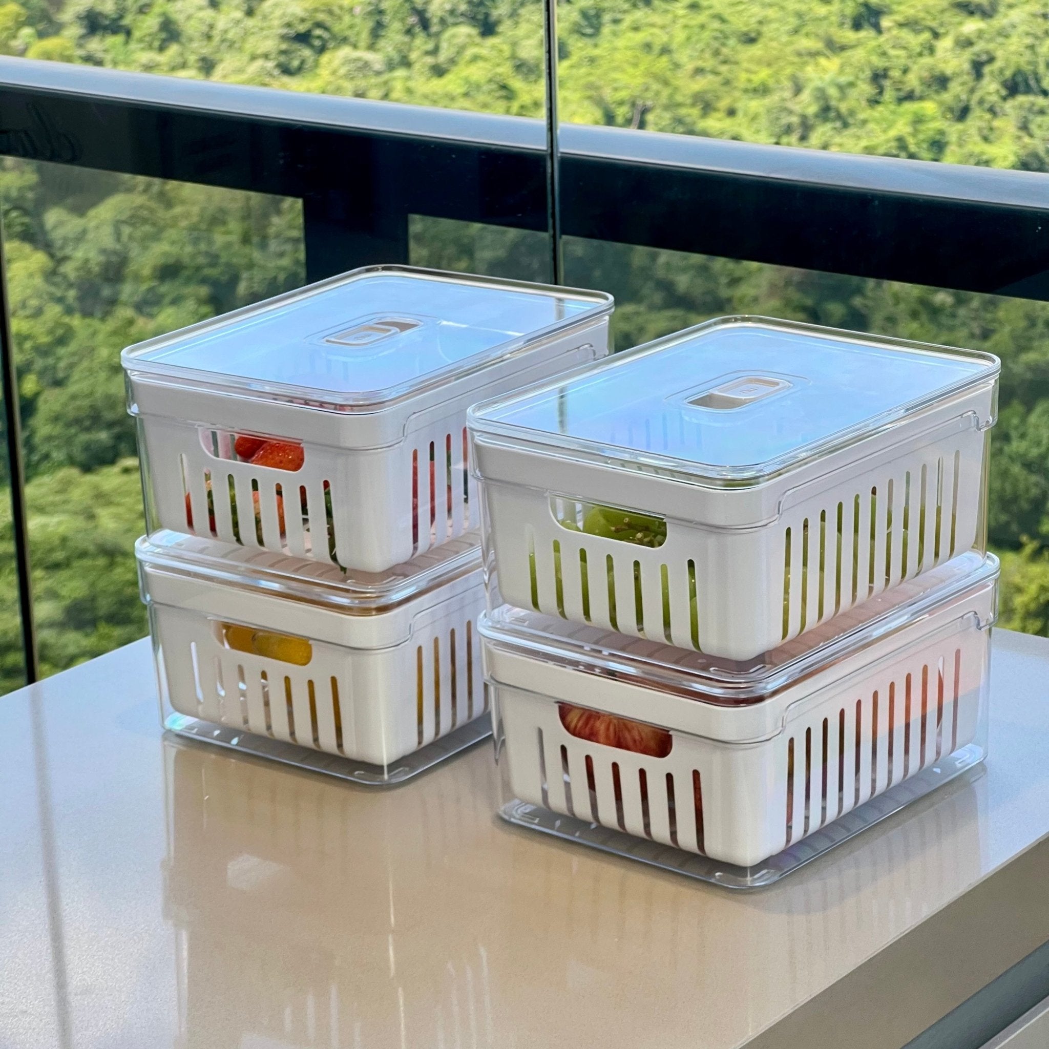 Kit de 4 Organizadores de Geladeira Clear Fresh com Cesto 2,2 Litros - Ela Decora