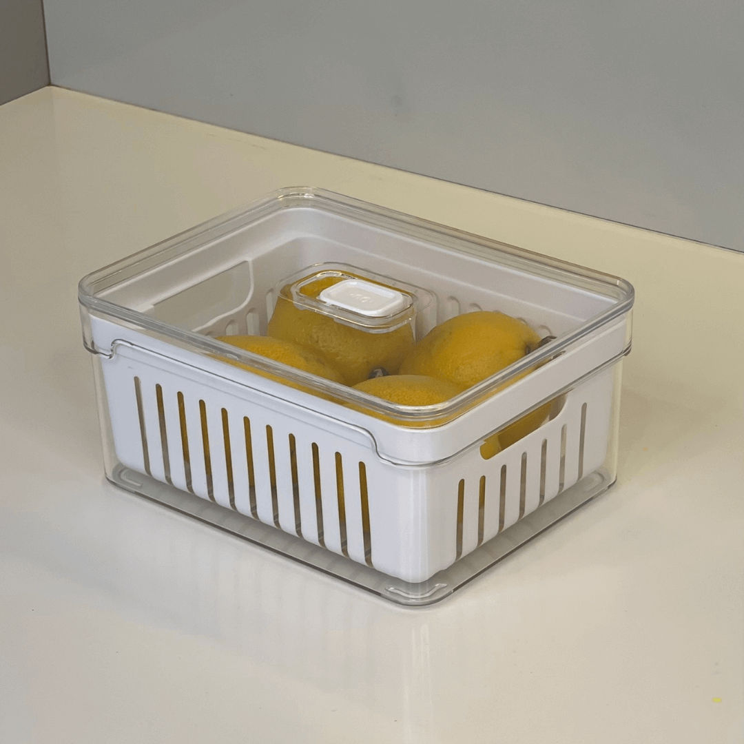 Kit de 4 Organizadores de Geladeira Clear Fresh com Cesto 2,2 Litros - Ela Decora